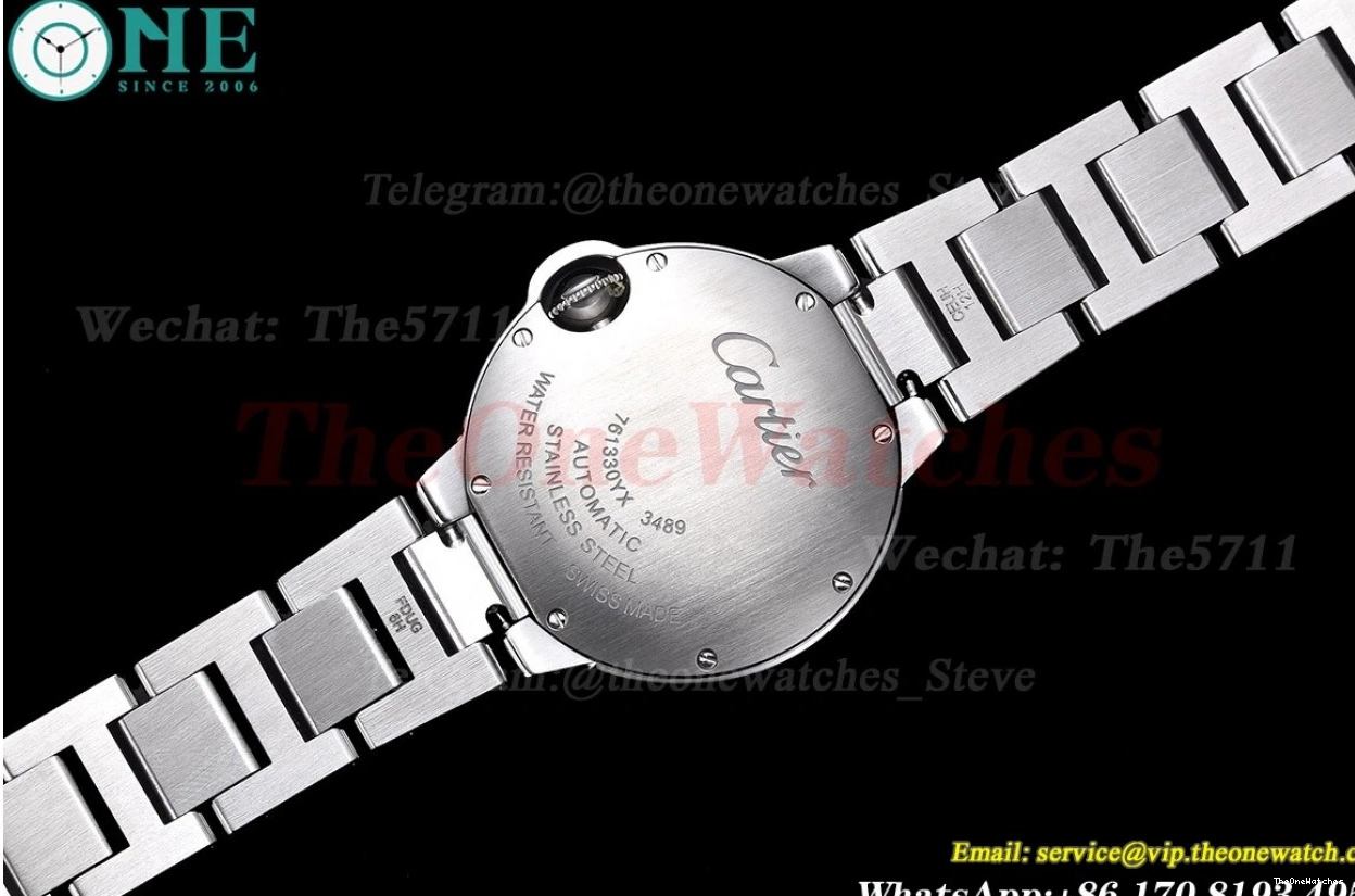 White De V6F Cartier Bleu Ballon 33mm NH05 SS Textured V8 Dial SS 0422